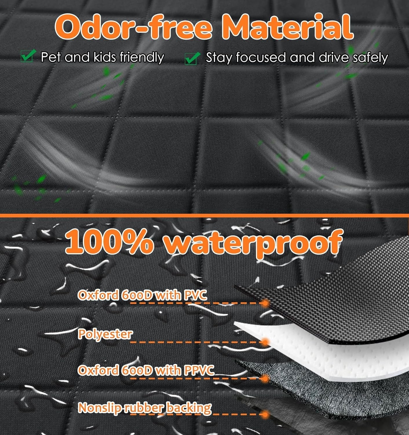 Waterproof Dog Car Seat Cover for Back Seat – Anti-Slip & Scratch Proof