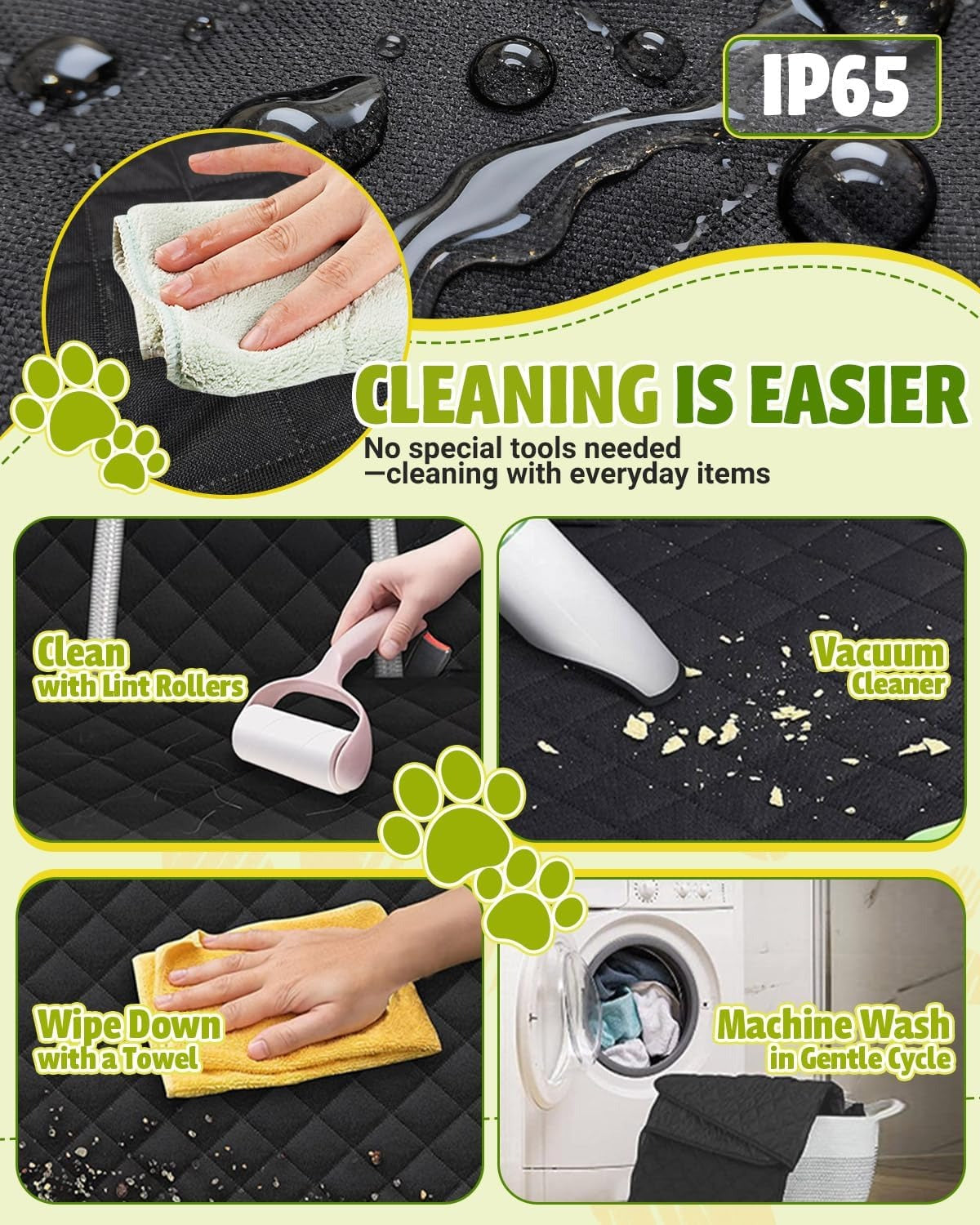 Dog Car Seat Cover Waterproof – Back Seat Protector for Dogs