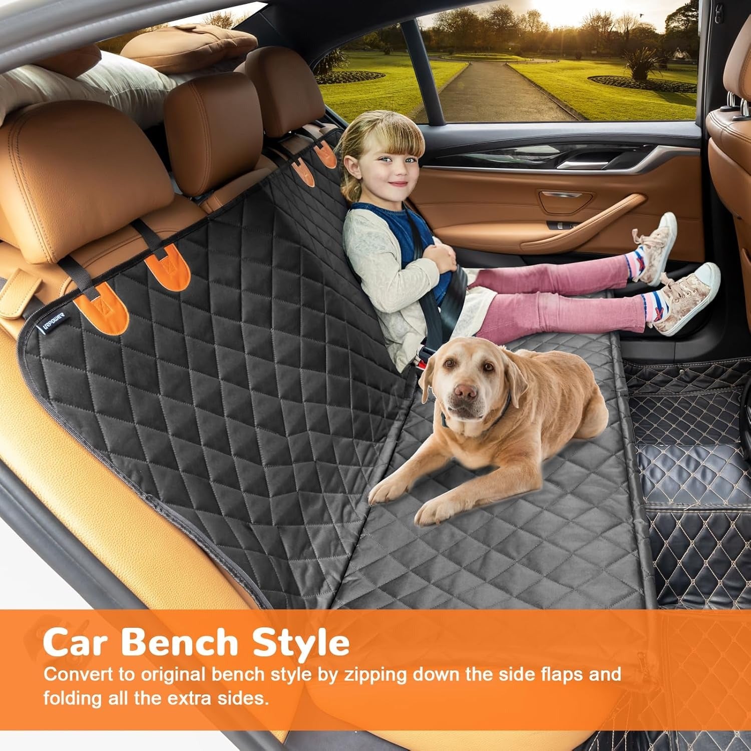Waterproof Dog Car Seat Cover for Back Seat – Anti-Slip & Scratch Proof