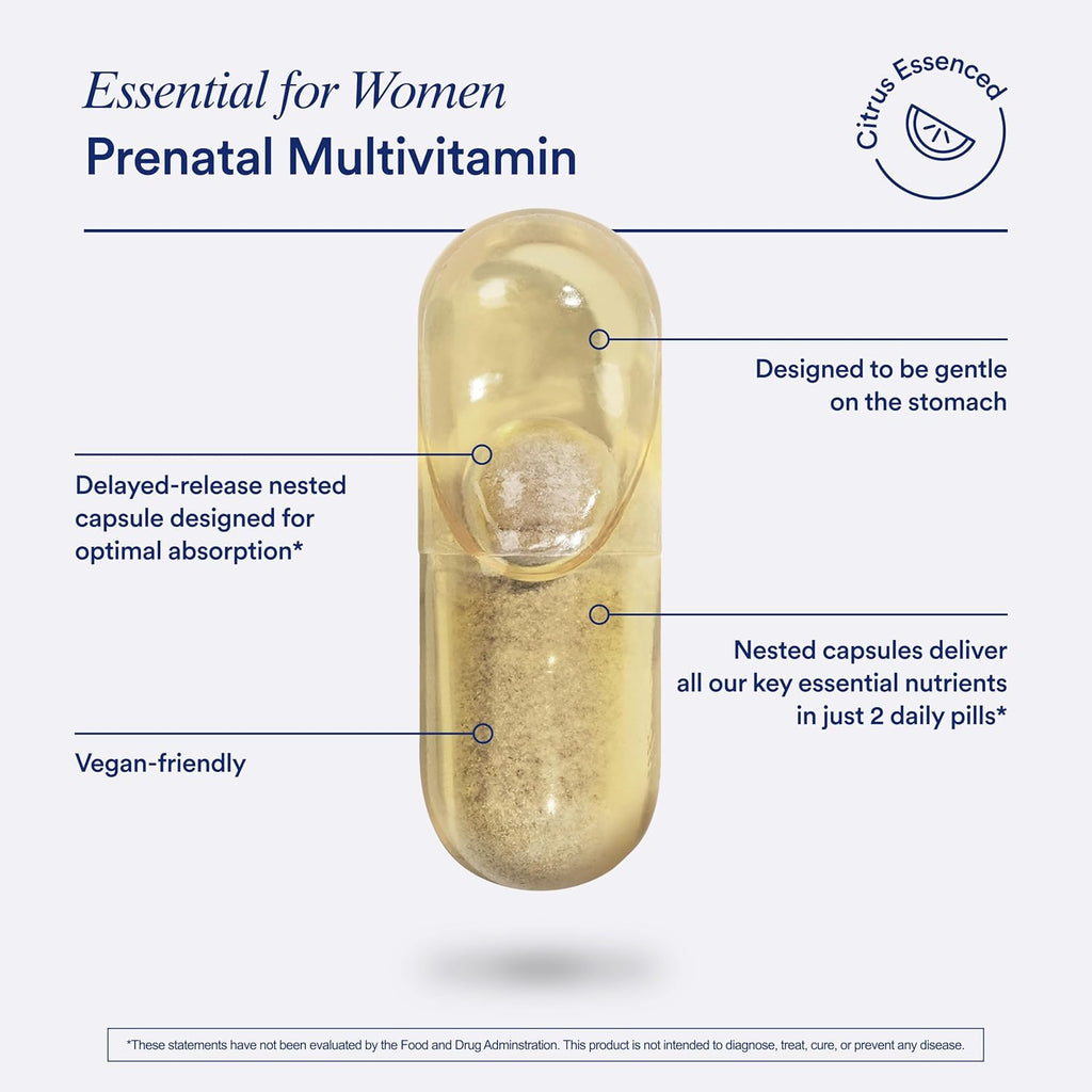 Ritual Prenatal Vitamins for Women Folate & Choline for Neural Tube Support, Omega-3 DHA for Fetal Brain Development, Iron, Calcium-Helper D3 & K2, Non-GMO, Vegan, Citrus, 30 Days