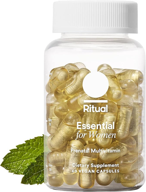 Ritual Prenatal Vitamins for Women Folate & Choline for Neural Tube Support, Omega-3 DHA for Fetal Brain Development, Iron, Calcium-Helper D3 & K2, Non-GMO, Vegan, Citrus, 30 Days